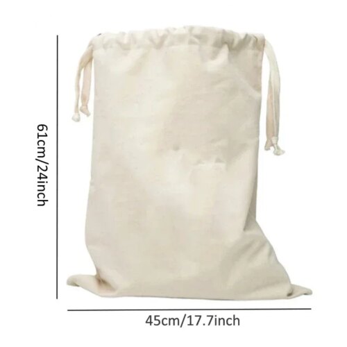large cotton and linen laundry bag multifunctional toy storage and dirty clothes organizer with drawstring closure - Image 7