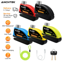 waterproof motorcycle alarm disc brake lock with 110db anti theft protection for scooters and bikes