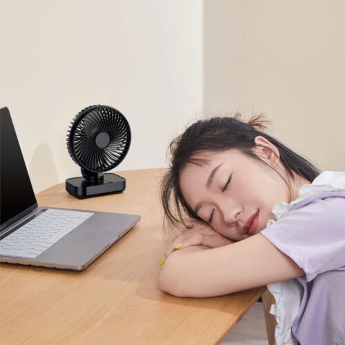 portable usb rechargeable desk fan with 4 speeds wireless oscillating function and adjustable angle - Image 7