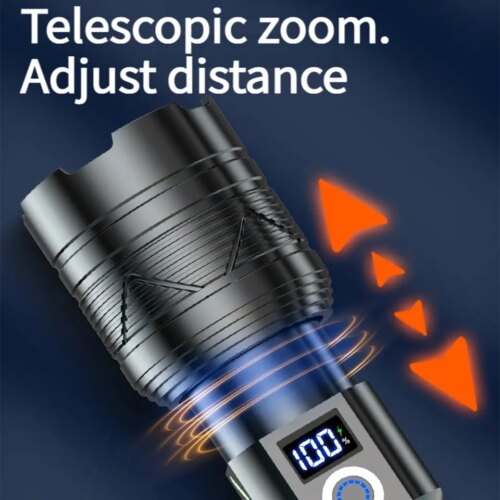 800 watt led headlight 10000000 lumen rechargeable flashlight with smart display for outdoor adventures - Image 7
