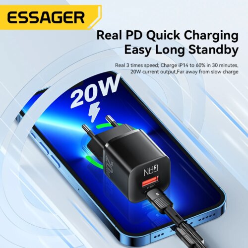 compact 20w gan dual port usb type c charger for fast charging smartphones and tablets - Image 5