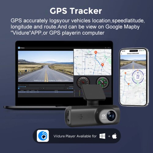 4k 1080p dual channel dash cam with gps wifi and 24h parking monitor features 170° view angle - Image 7