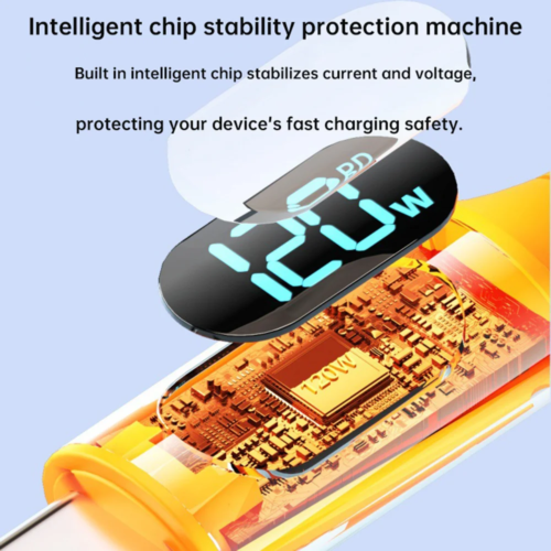 120w usb c to type c fast charging cable for samsung iphone macbook xiaomi with led indicator - Image 5