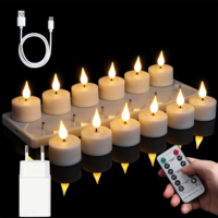 rechargeable led candle light set with timer and remote for stylish home decoration 6 or 12 pcs