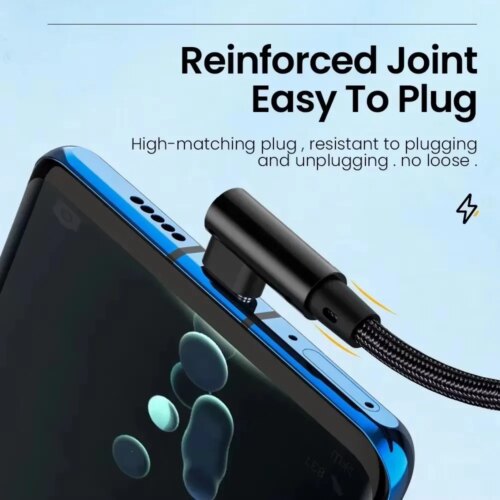 fast charging 6a type c usb cable for gaming 66w quick charge 90 degree elbow design - Image 7