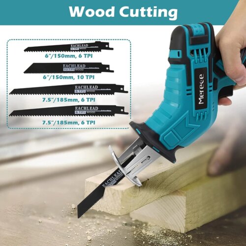 21v cordless electric reciprocating saw adjustable speed for versatile wood and metal cutting - Image 6