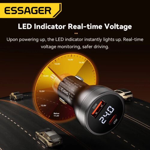 100w car charger fast charging usb c for iphone 15 pro samsung galaxy and xiaomi poco - Image 5