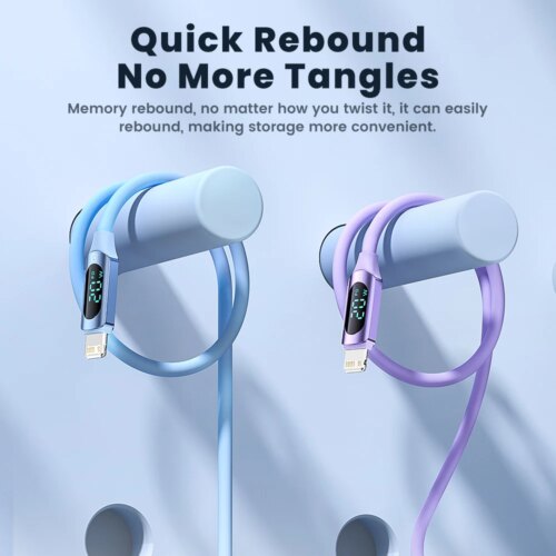 silicone usb c to lightning fast charging cable compatible with iphone 14 13 12 pro max 2m 1m - Image 4