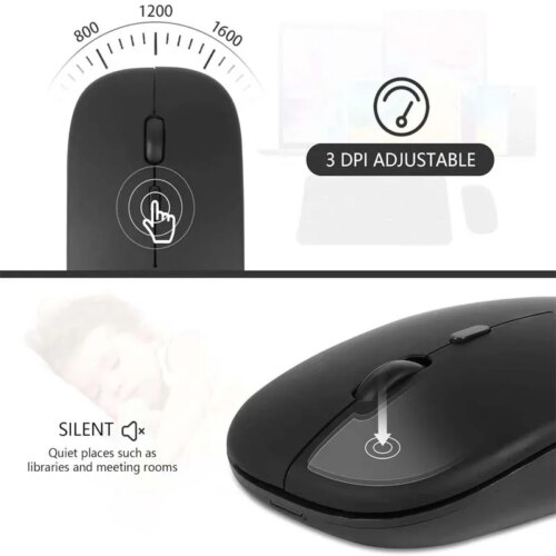 wireless bluetooth mouse portable rechargeable mini ergonomics silence design adjustable dpi colors available - Image 5