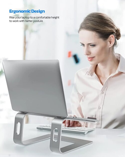 ergonomic detachable laptop stand in aluminium for macbook air pro and more stylish colours - Image 3