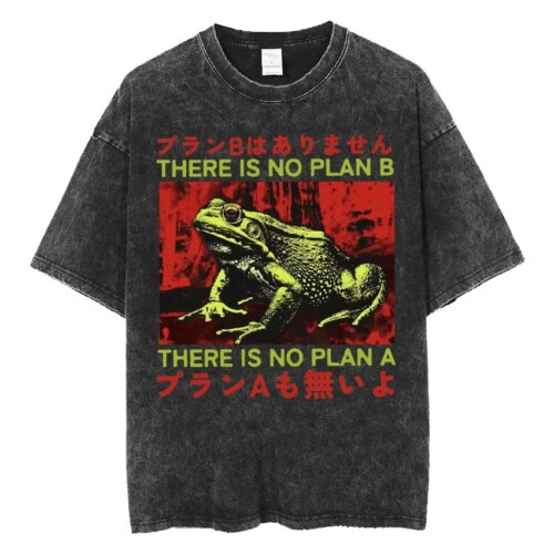 funny japanese frog t shirt for men oversized retro washed casual wear for all seasons - Image 4
