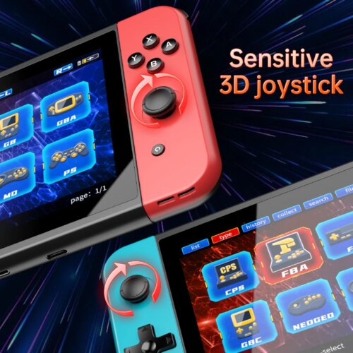 handheld game console with 3000 games 7 inch display supports usb controllers and hd tv - Image 5