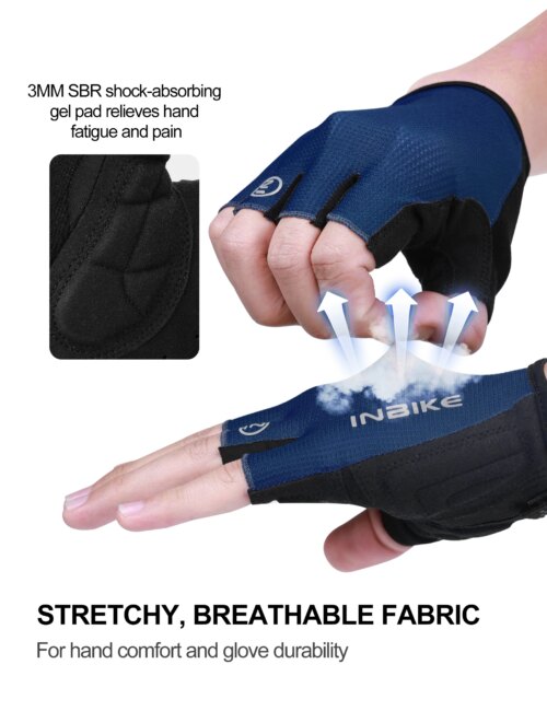 half finger bicycle gloves for men and women breathable shock-absorbing cycling accessories for summer rides - Image 3