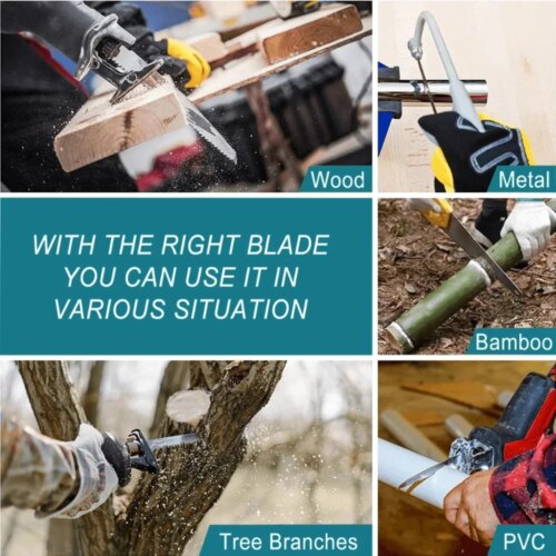 21v cordless electric reciprocating saw adjustable speed for versatile wood and metal cutting - Image 3