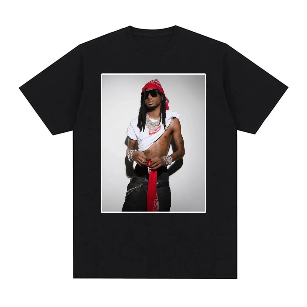 Aalocom Playboi Carti Inspired Streetwear Tee Shirt Vintage Style Rap Aesthetic T-Shirt Men Women Hip Hop 100% Cotton Oversized T Shirt